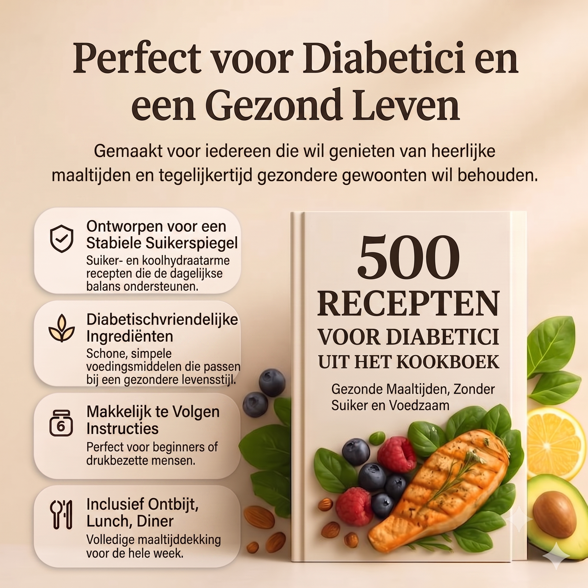 500 diabetesvriendelijke recepten
