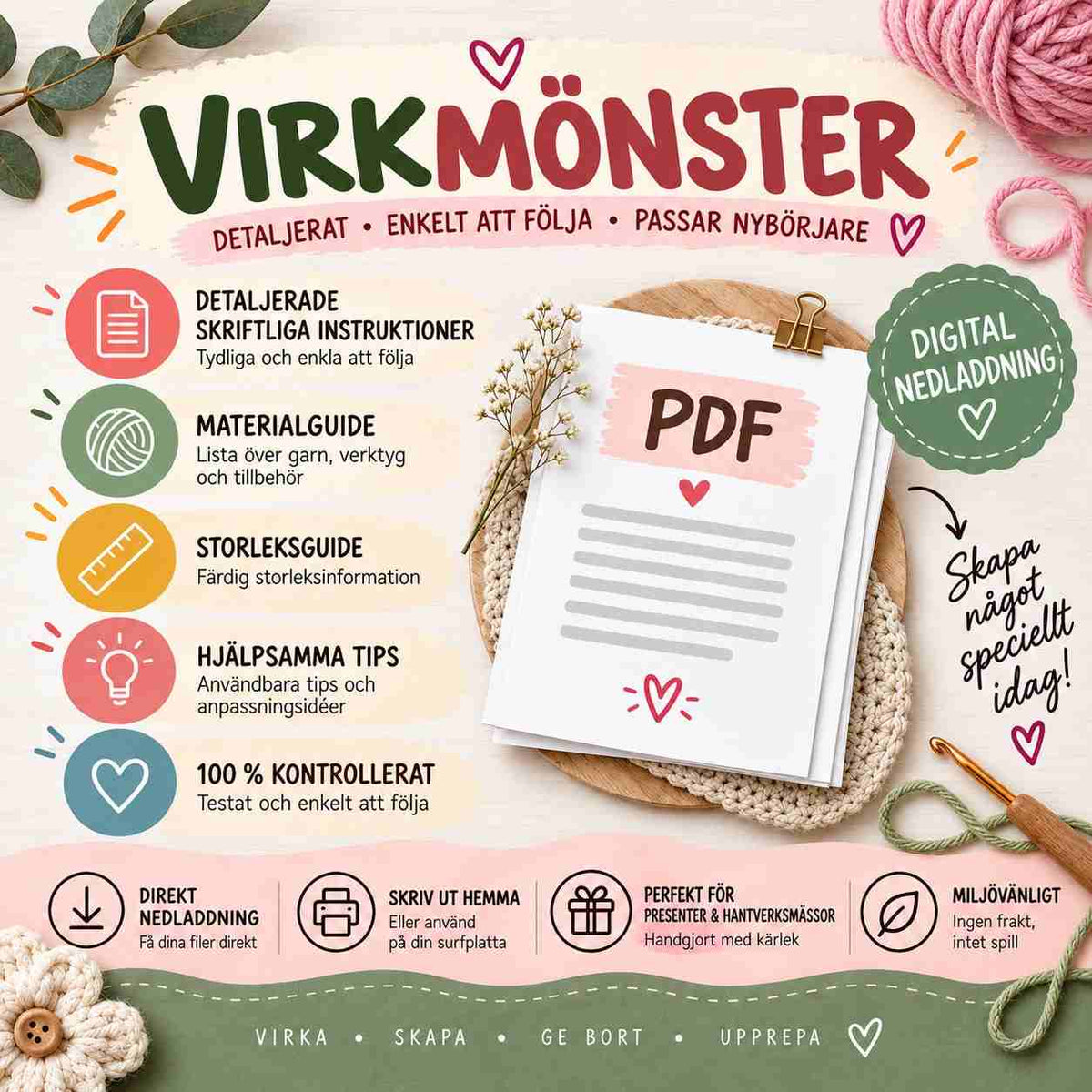 Virkmönster – Söt Höstfågelskrämma | Amigurumi PDF