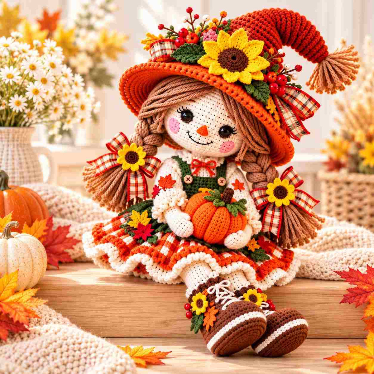 Haakpatroon voor Thanksgiving-pop – Herfst & Oogsttijd
