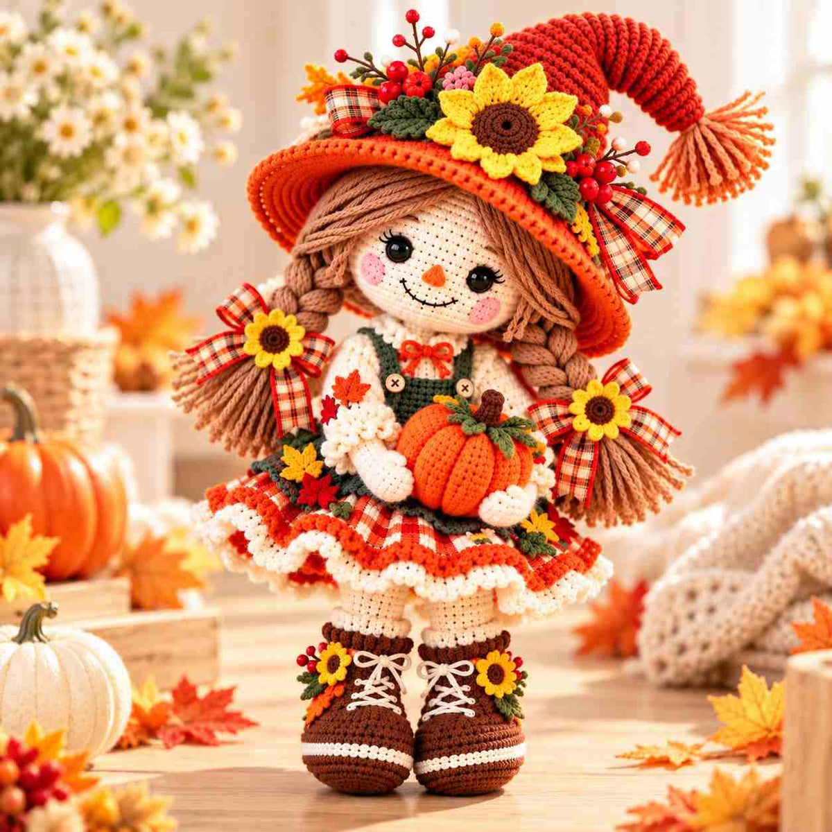Haakpatroon voor Thanksgiving-pop – Herfst & Oogsttijd
