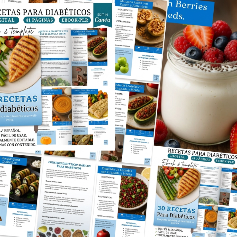 eBook de Recetas para Diabéticos — 30 Recetas Fáciles y Saludables