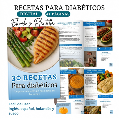 eBook de Recetas para Diabéticos — 30 Recetas Fáciles y Saludables