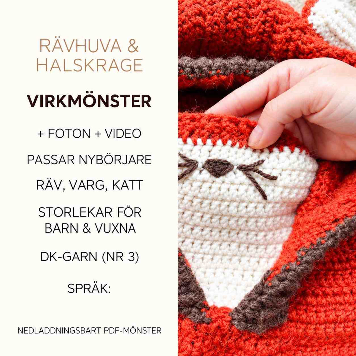 Rävhuva & Halskrage – Virkmönster