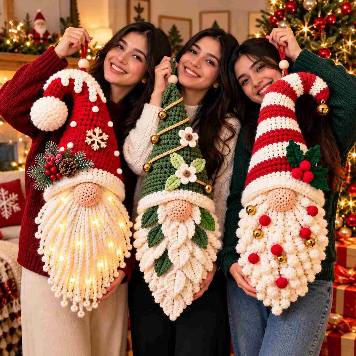 3-in-1 Christmas Gnomes – Crochet Pattern PDF
