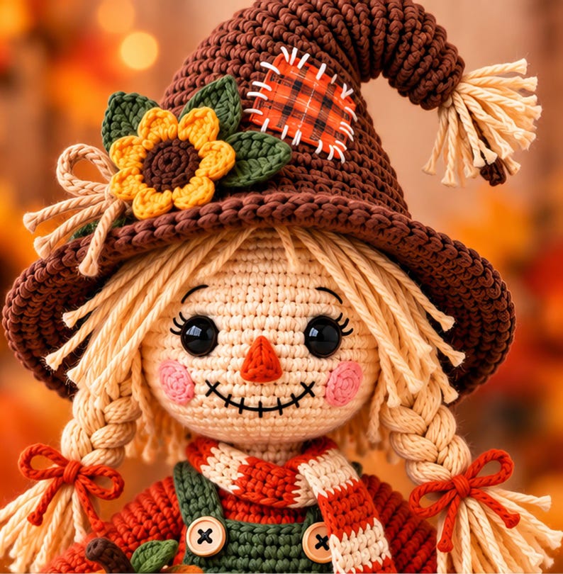 Virkmönster – Söt Höstfågelskrämma | Amigurumi PDF